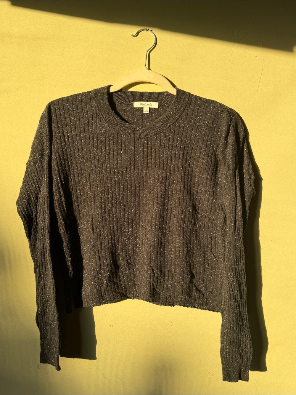 Madewell Charcoal Ribbed Crewneck Sweater